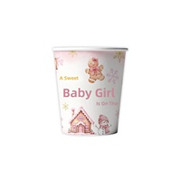 Vaisselle et décorations de fête thème maison en pain d'épices style anime pour baby shower : gobelets, serviettes, assiettes, bannières, guirlandes, nappes
