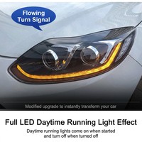 Conjunto de Faros LED para Ford Focus MK3 12-14, Modificados con Doble Proyector, DRL, Señal de Giro Secuencial, Lámpara Delantera, Plug and Play