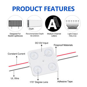 Módulo LED de Inyección SMD2835 de 2W, DC12V, Impermeable, para Letreros, Cajas de Luz y Letras Iluminadas - Product Image 2