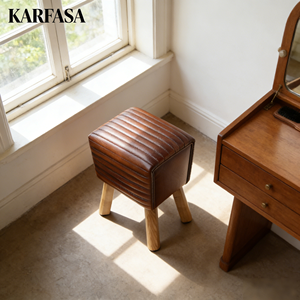 Reposapiés Otomano de Cuero Moderno Hecho a Mano al por Mayor, Taburetes Pequeños para Sala de Estar, Dormitorio, Cuarto de Estudio para <span class=keywords><strong>Niños</strong></span>, Escuela, Almacén - Product Image 4