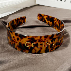 Bandeau en acétate d'écaille de tortue rétro de marque de luxe haut de gamme nouvel accessoire de cheveux large à la mode bandeau polyvalent pour les femmes - Product Image 4