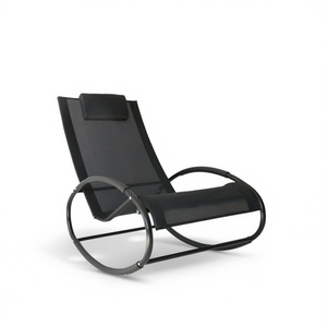 Fauteuil à bascule pliable de luxe, structure en aluminium, tissu polyester, mobilier de jardin extérieur, design contemporain - Product Image 1