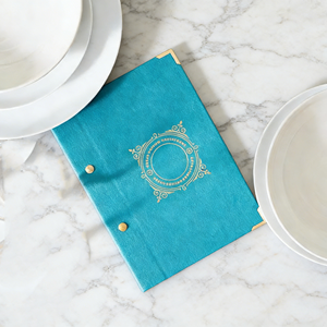 Carpeta de Menú de Cuero Sintético Azul de Alta Calidad, Formato A5/A4, Porta Menús de Restaurante con Encuadernación de Tornillos - Product Image 5