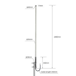 <span class=keywords><strong>Antena</strong></span> de estación Base de fibra de vidrio omnidireccional impermeable para exteriores de 2 metros VHF 136-174MHz de alta resistencia para Radio / AIS / Marine - Product Image 3