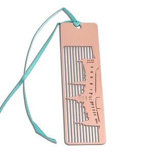 Marcapáginas Metálico Rectangular Color Oro Rosa con Logotipo Personalizado - Product Image 5