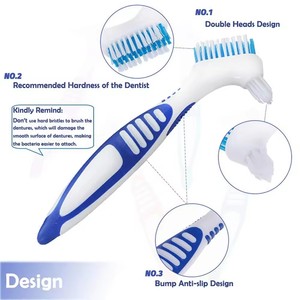 Vente chaude Portable <span class=keywords><strong>Dentaire</strong></span> Faux Dents Brosse De Nettoyage Double Face Poils Brosse pour Dentier Soins Orthodontique Brosse À Dents - Product Image 5