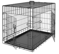 Cage pour chien à double porte avec cage pliable en métal noir/Cage pour chien à usage intensif de haute qualité
