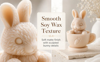 Bougie parfumée en forme de lapin 3D mignon, bougie artisanale en cire de soja, bougie lapin pastel, cadeau souvenir de fête de Pâques