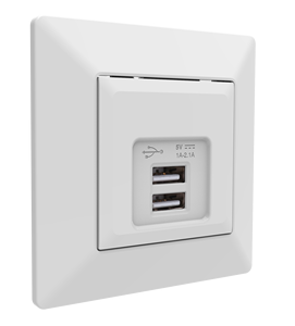 Fábrica nuevo modelo 12W cargador de teléfono 86*86 estándar de Europa montado en pared doble salida USB tipo C - Product Image 2