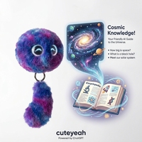Pendentif en peluche IA ChatGPT Galaxy Purple, LED variable Nébuleuse Nuage, Recharge rapide USB-C, Contes pour le coucher, Apprentissage des langues
