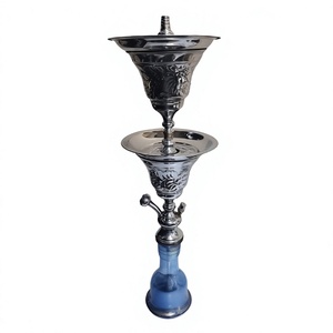 Shisha Moderna Premium de Acero Inoxidable Esmerilado, Mesri Farfasha F55, Juego de Hookah con Bandeja Doble - Product Image 1