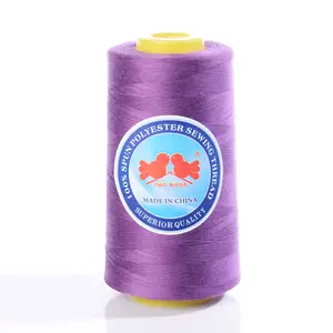 Factory Cheap Free Sample Two Birds Brand 60G 40/2 5000 yards 100% Polyester Sewing Thread MH Company Superior Service