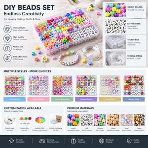 ชุดลูกปัดรูปไข่อีสเตอร์ DIY สีสันสดใส พร้อมเชือกสำหรับเด็ก ทำสร้อยข้อมือ ของขวัญงานฝีมือ - Product Image 5