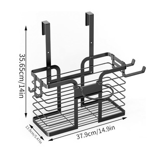 Hair Dryer Holder Square Wall Mounted No Drill Bathroom <b>Storage</b> <b>Basket</b> For Hair Dryer And Brush - Product Image 5