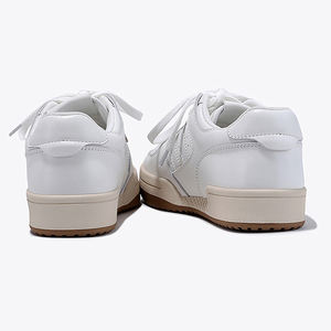 Personnalisable vente en gros, chaussures de skateboard Oxford blanches en cuir d'usine, chaussures de <span class=keywords><strong>basket</strong></span>-ball décontractées antidérapantes pour hommes - Product Image 4