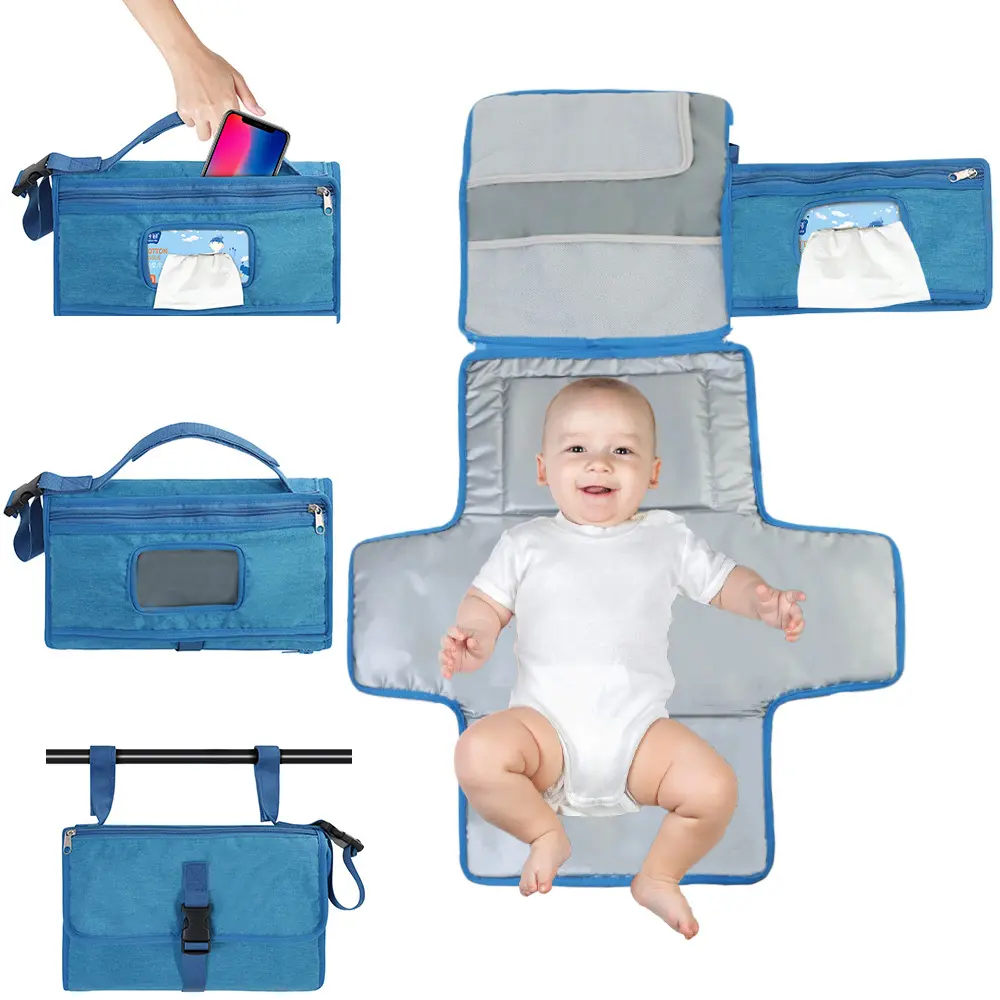 Dahili kafa yastık bebek değiştirme matı bebek bezi değiştirme pedi ile yeni tasarım genişletilebilir taşınabilir bebek bezi çantası
