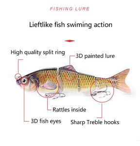 Swimbait duro de 12cm/17,5g, señuelo multiarticulado de natación para pesca de lubina, Señuelos de Pesca de hundimiento lento, 4 segmentos - Product Image 2