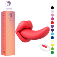 Jouet sexuel pour adultes à télécommande sans fil, à large ouverture, avec langue vibrante, 10 fréquences de vibration, étanche IPX7, fabriqué en silicone ABS