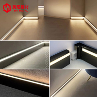 Plinthe LED en aluminium ignifuge personnalisée 40mm 60mm 80mm 100mm 120mm pour protection murale