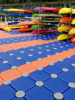 HiSea Dock Cube de ponton flottant bleu sur mesure en moulage rotatif, haute flottabilité, en PEHD, capacité de charge de 350 kg/m pour pisciculture