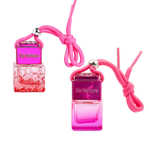 Metal Black Golden Silver Red Lid 8ML Square Hanging <b>Diffuser</b> <b>Car</b> Fragrance <b>Bottles</b> With Rope - Product Image 1