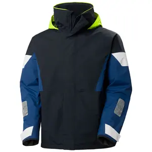 Men's Waterproof Windproof Breathable Sailing jacket Marine Rain Jacket with Hood