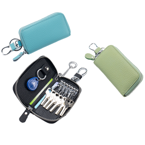 Mini billetera portátil de cuero Real para hombre, tarjetero de cuero genuino hecho a mano a la moda, cierre de cremallera, resistente al agua de alta calidad - Product Image 1