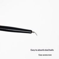 Stylo magnétique 3-en-1 à double tête pour gel ongles effet œil de chat, avec perles en acier et outil à chaîne de perles, pour motifs floraux