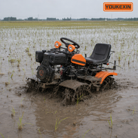 Motoculteur diesel autoporté monocylindre à boîte de vitesses automatique et commande PLC, avec dents en acier robustes pour serres et exploitations agricoles