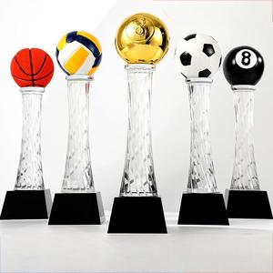 Nouveau design balle <span class=keywords><strong>de</strong></span> golf colorée Globe en <span class=keywords><strong>verre</strong></span> <span class=keywords><strong>de</strong></span> cristal Trophées <span class=keywords><strong>de</strong></span> récompenses Trophées en <span class=keywords><strong>verre</strong></span> <span class=keywords><strong>de</strong></span> cristal gravés sur mesure - Product Image 1
