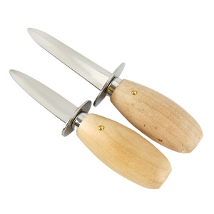 Abridor de cuchillos para ostras y mariscos <span class=keywords><strong>con</strong></span> mango de madera, pelador de mariscos de Metal para almeja, ostra y langosta - Product Image 2