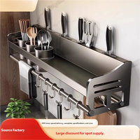Étagère murale de cuisine en acier carbone durable et facile à installer pour épices, ustensiles et articles de cuisine