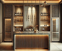 Nouveauté - Comptoir de bar en marbre translucide moderne haut de gamme avec éclairage LED et garantie de 10 ans pour bar à domicile et utilisation hôtelière - Fabriqué sur mesure