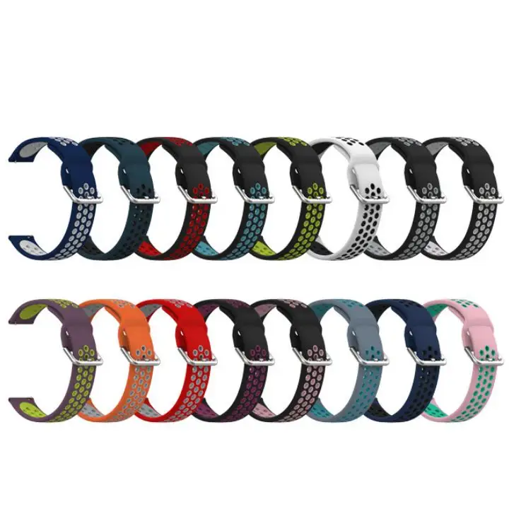 20mm 22mm Universal Sport Band For Samsung Galaxy Watch Active 2 3 Silicone Watch Band Strap For HUAWEI GT3 amazfit GTR Ticwatch