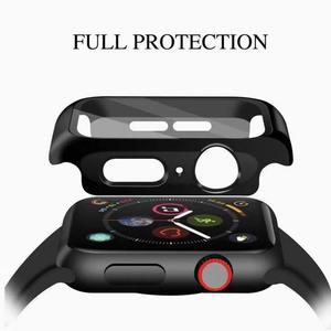 Coque de protection colorée pour montre avec protection d'écran en verre PC pour Apple Watch Series 40/42/44mm, étui pour montre intelligente - Product Image 2