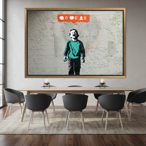 ภาพพิมพ์บนผ้าใบ "Banksy Nobody Like Me" ศิลปะกราฟฟิตีในเมือง พร้อมกรอบสีทอง - Product Image 2
