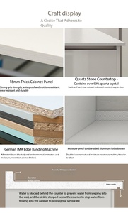 <span class=keywords><strong>Cuisine</strong></span> blanche sans poignées avec garniture en cuivre, hotte <span class=keywords><strong>Miele</strong></span>, cuisinière à gaz, étagère LED sous armoire en bois foncé, <span class=keywords><strong>cuisine</strong></span> en contreplaqué RTA sur mesure - Product Image 4