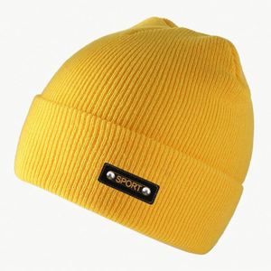 Simple Fashion Winter Hat Men's Fashionable Knitted Warm Cold Hat Custom Patch logo Beanie - Product Image 6
