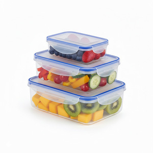 Plastic Food Storage <b>Container</b> Rectangle Airtight Microwave Safe For <b>Refrigerator</b> Use - Product Image 2