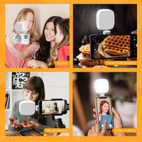 Éclairage Annulaire LED Rechargeable et Magnétique à Rotation 180° pour Selfie, Mini Lampe d'Appoint 3 Modes Réglables avec Miroir Intégré, pour Éclairage Photographique