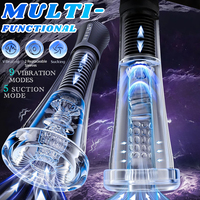 Godet de masturbation électrique pour hommes avec 9 vibrations à ressort et 5 modes de succion sous vide, étanche IPX7, masturbateur de poche