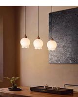 Nouveau design et décoration de style chinois LED style italien forme spéciale suspension antique E27 lustres de plafond en noyer