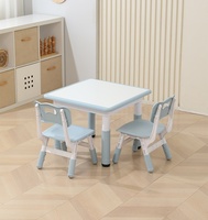 Ensemble de bureau et chaise d'apprentissage pour enfants en plastique, réglable en hauteur, écologique, pour usage domestique et scolaire, vente en gros