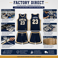 Ensemble d'uniformes de basketball personnalisés en maille respirante pour enfants, jeunes, hommes et adultes, avec design libre, sublimation, thème équipe universitaire marine et or, pour le spirit scolaire