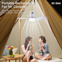 14400mAh Portable USB Rechargeable 3 en 1 Ventilateur Solaire Suspendre/Stand Vent Naturel avec Moteur DC pour Camping en Plein Air