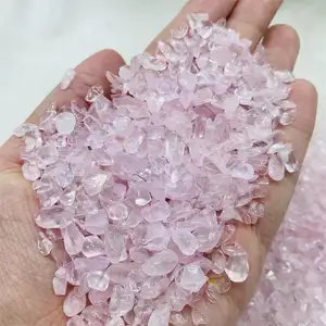 Pietra di cristallo naturale pietra curativa lucidata quarzo rosa rosa ghiaia pietra burattata