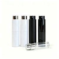 Vorrätige 5ml Mini-Reise-Taschenflasche Mattweiß Glänzend Weiß 5 ml Glänzend Schwarz ABS Kunststoff Sprühflasche 5ml Aluminium Parfüm-Zerstäuber