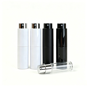 Flacon pulvérisateur de voyage mini 5 ml en plastique ABS <span class=keywords><strong>noir</strong></span> brillant <span class=keywords><strong>ou</strong></span> <span class=keywords><strong>blanc</strong></span> mat, atomiseur de parfum en aluminium 5 ml - Product Image 1
