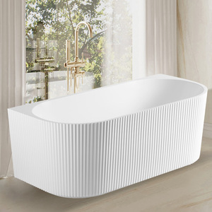 Baignoire intégrée sans soudure en acrylique minimaliste moderne, baignoire de trempage pour la maison, salle de bain, adultes, hôtel, maison d'hôtes, baignoire autoportante complète - Product Image 5