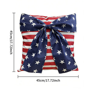 Funda de almohada patriótica de estilo americano, cojín decorativo cuadrado lavable para sala de estar, sofá, decoración interior para días festivos - Product Image 5